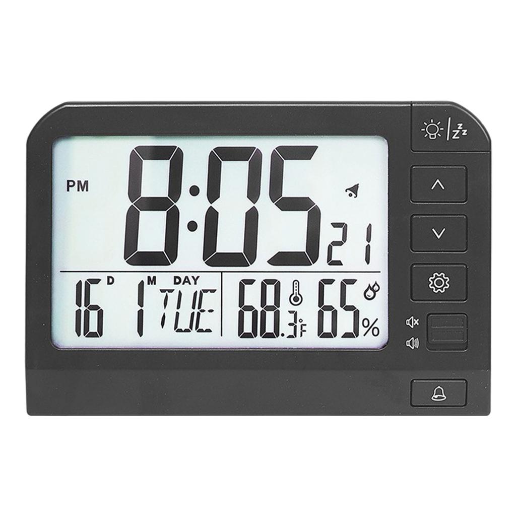 Large Screen Digital Alarm Clock with LCD Display Backlight Temperature Battery Operated for Students and Professional