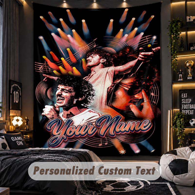Personalized Wall Tapestry,Benson Boone Custom Printed Name, Fabric Wall Art For Indoor Room Backdrop
