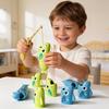 1 Set Children Fishing Board Game Kit with 2 Rods 8 Retractable Fishes Ruler Toddlers Boys Girls Educational Multi-player Interactive Fishing Toy