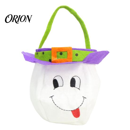 Festival Celebration Supplies Halloween Candy Bags for Kids, Trick or Treat Handbag with Handle, Spooky Pumpkin Ghost Witch Party Favors Black
