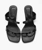 Recur Ecur Asymmetrical Detail Sandal Heels Black 1283