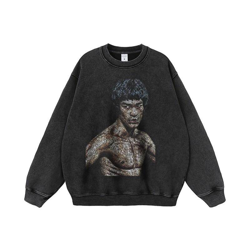 Oversized Vintage Streetwear Hoodie Men Women - Cotton Long Sleeve Loose Fit With Graphic Print