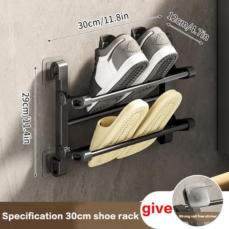 1PC Multifunctional Wall-Mounted Shoe Rack Stainless Steel Foldable Towel Rack Convenient Design Space-Saving Organizer 2730₽