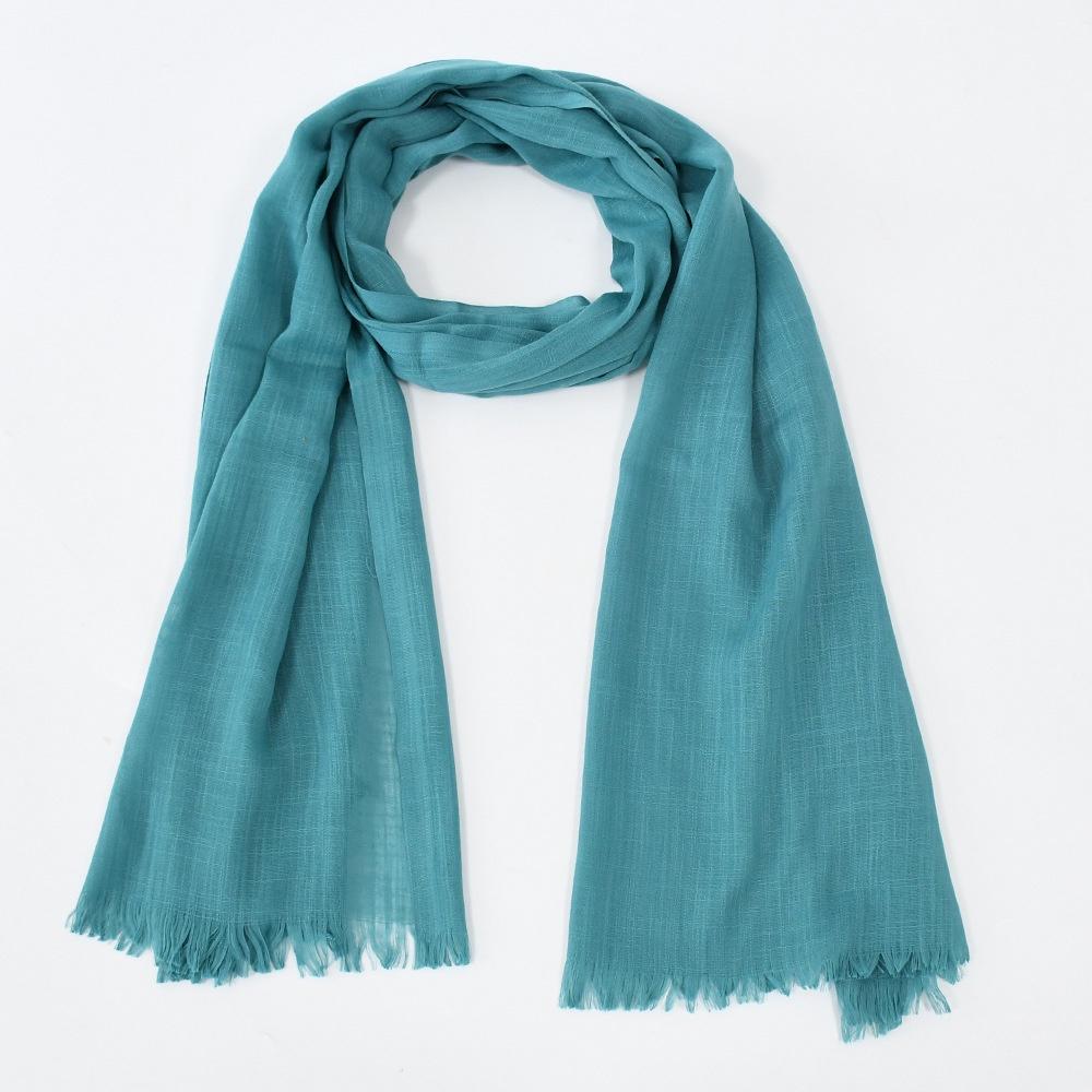 Новый однотонный хлопковый короткий шарф для бороды Mary, модная универсальная мягкая и тонкая шаль из хлопка и льна зелёный
