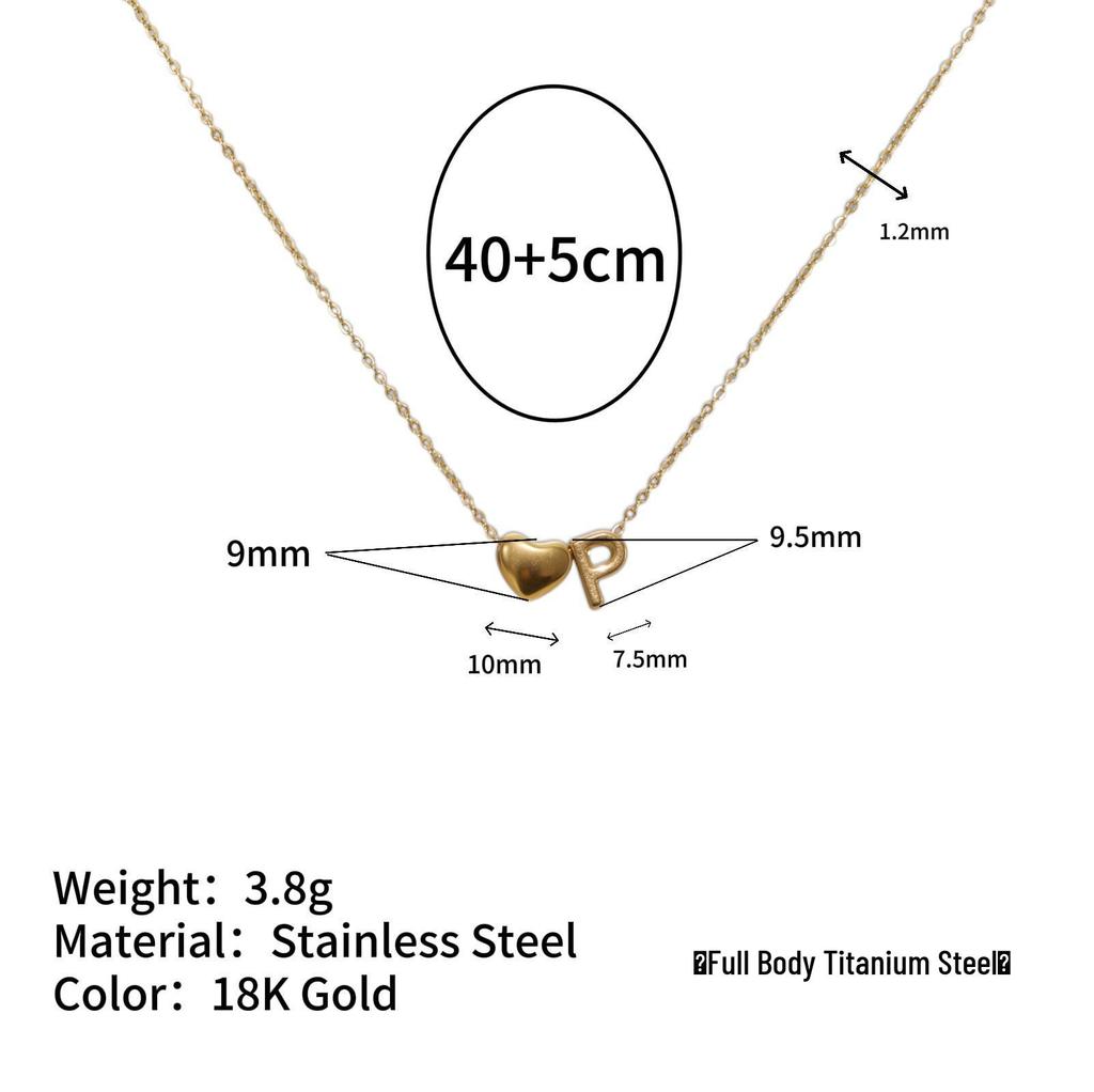 Herz Anhänger Halskette: 18K vergoldeter Edelstahl mit 26 englischen Buchstaben.
