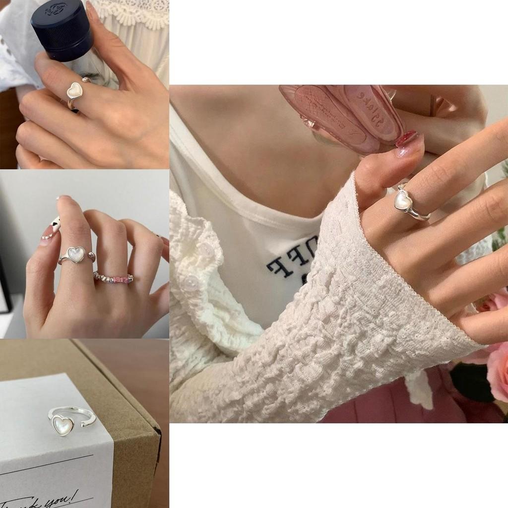 Stylish Korean Minimalist Heart Shaped Ring For Women Adjustable Fashion Accessory