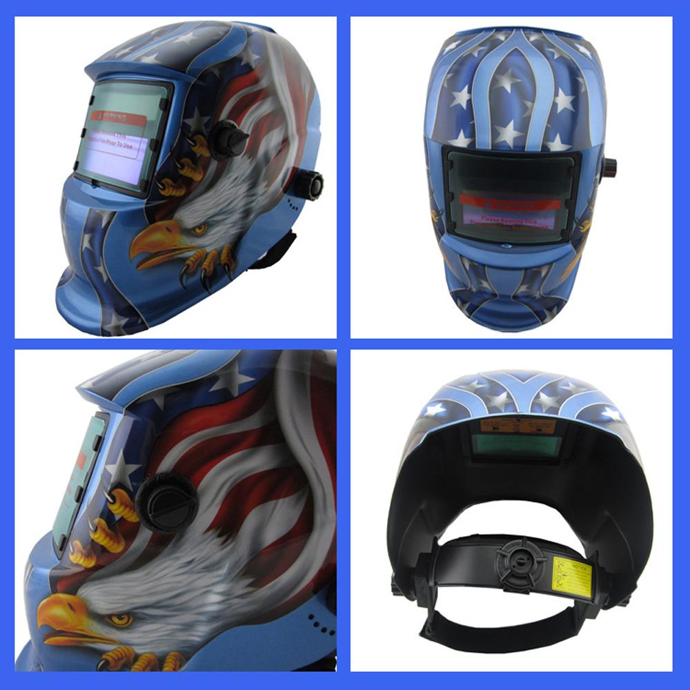 Solar Charging Automatic Dimming Welding Facemask Head-mounted Large View LCD Screen Welding