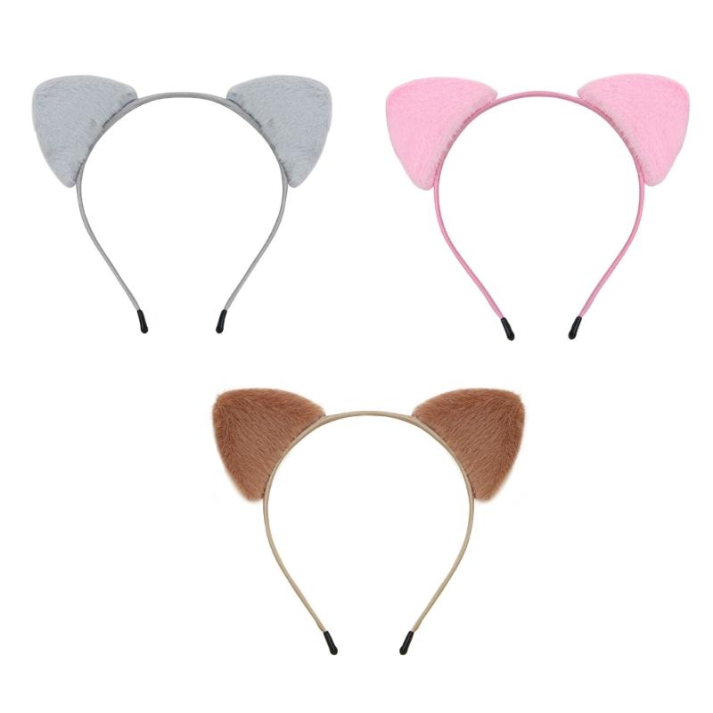 3 Piece Adjustable Plush Cloth Animal Ears Hairband Gentle Baby Toddler Headbands Headwear For Daily Use Daily Play