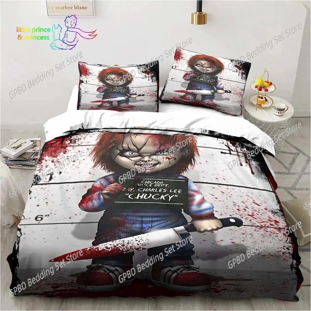 Horror Movie Chucky Bedding Set For Bedroom Soft Modern Bedspreads Comefortable Kids Duvet Cover Quilt Cover And Pillowcase
