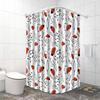 1 pezzo Tenda da doccia pattern coccinella e foglia minimalista nordica, tenda da bagno elegante di alta gamma, pattern decorativo per bagno