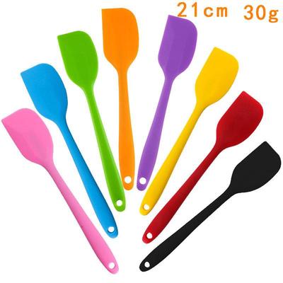 Silikonspatel: 21cm Einteiliger Gummischaber zum Kuchenbacken & Mischen