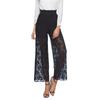 Wide Leg Pants For Women Summer Elastic High Waist Loose Hollow Hook Flower Lace Beach