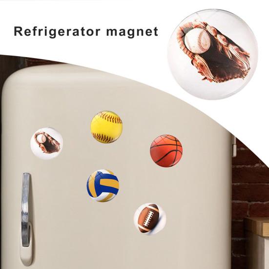2 Stuks 25 MM Rugby Koelkastmagneet Synthetische Hars Woondecoratie Mini Voetbal Honkbal Volleybal Magnetron Koelkastmagneet Sportliefhebbers