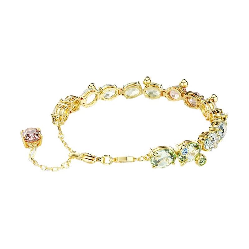 Swarovski Gema inlay design alloy gold-plated silver-plated imitation crystal bracelet men and women same style couple model multi-color 5705808