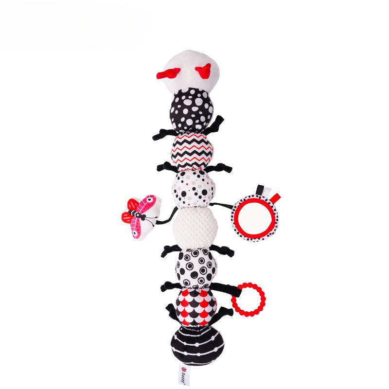 

Детские игрушки, Сенсорная музыкальная игрушка-гусеница, Черно-белая высококонтрастная игрушка с шуршащими погремушками для младенцев и новорожденных в возрасте 0 3 6-12 месяцев