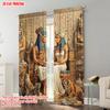 Set Of 2 Plane Printing Curtains Ancient Egyptian Culture Versatile Polyester Without Rod All Seasons Perfect Bedroom Curtain For Master