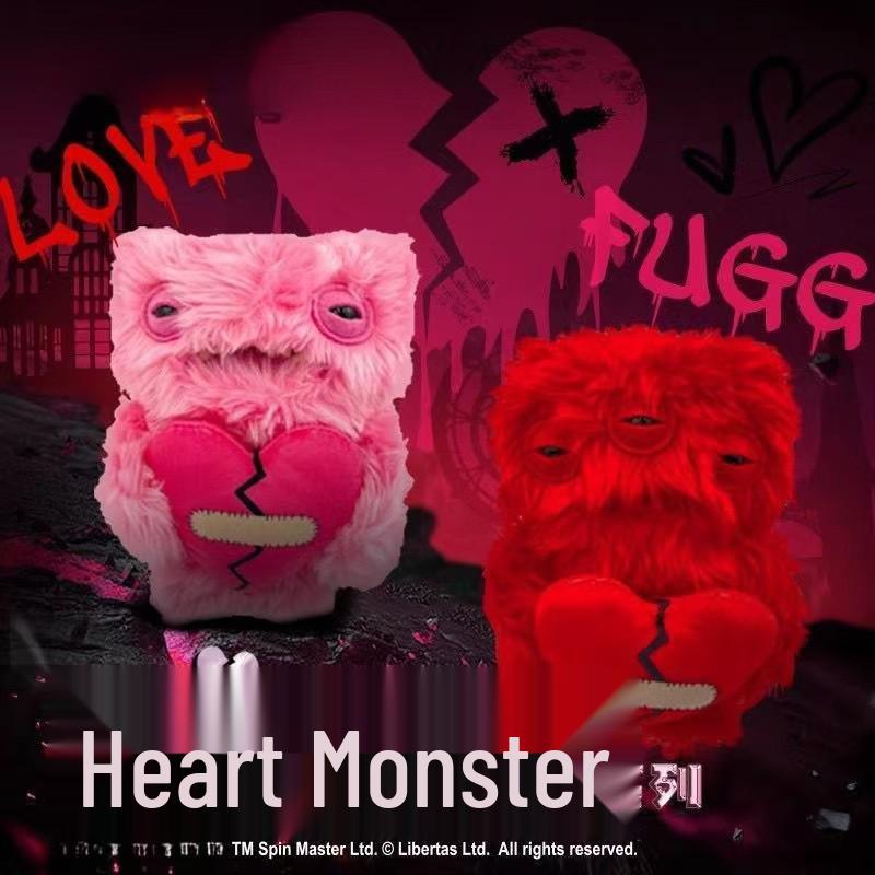 Monster Funk Zahntier Plüschpuppe mit Herz - Valentinstags-Edition - Kostenloser Versand