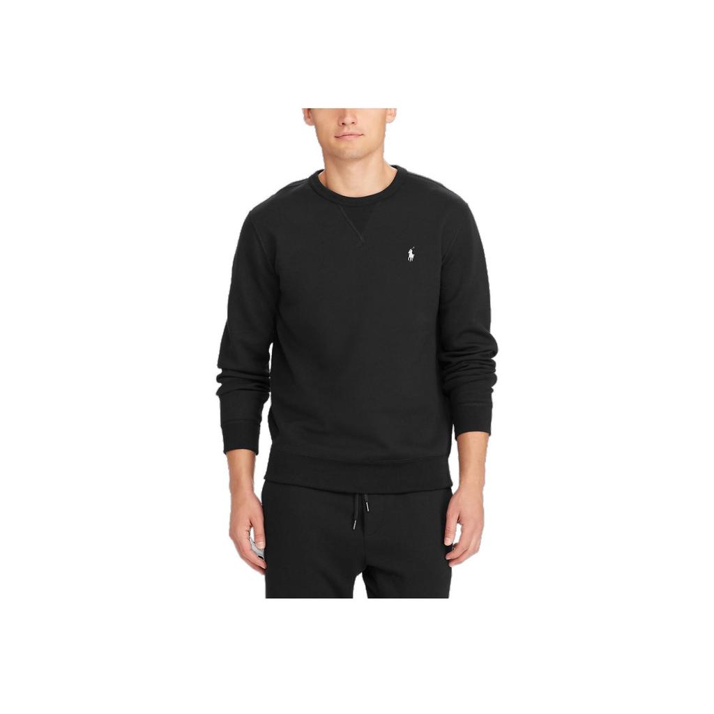 Polo Ralph Lauren Ss23 Pony Logo Embroidered Crew Neck Long Sleeve Sweatshirt Men sweatshirt Black MNPOKNI16820840-001