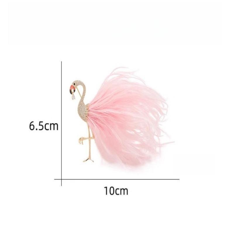 Chic Feather Flamingo Badge 1Pcs Brooch for Women Girls Animal Pin Accessory for Bag Hat Clothes Decoration