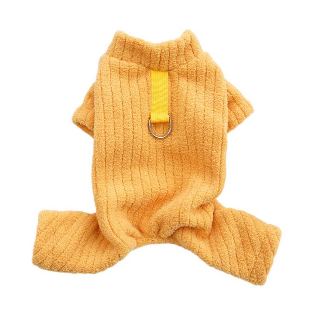 

Flannel Plush Dog Jumpsuit Soft Dog Four Legged Clothing Winter Dog Clothes For Puppy Dogs M жовтий