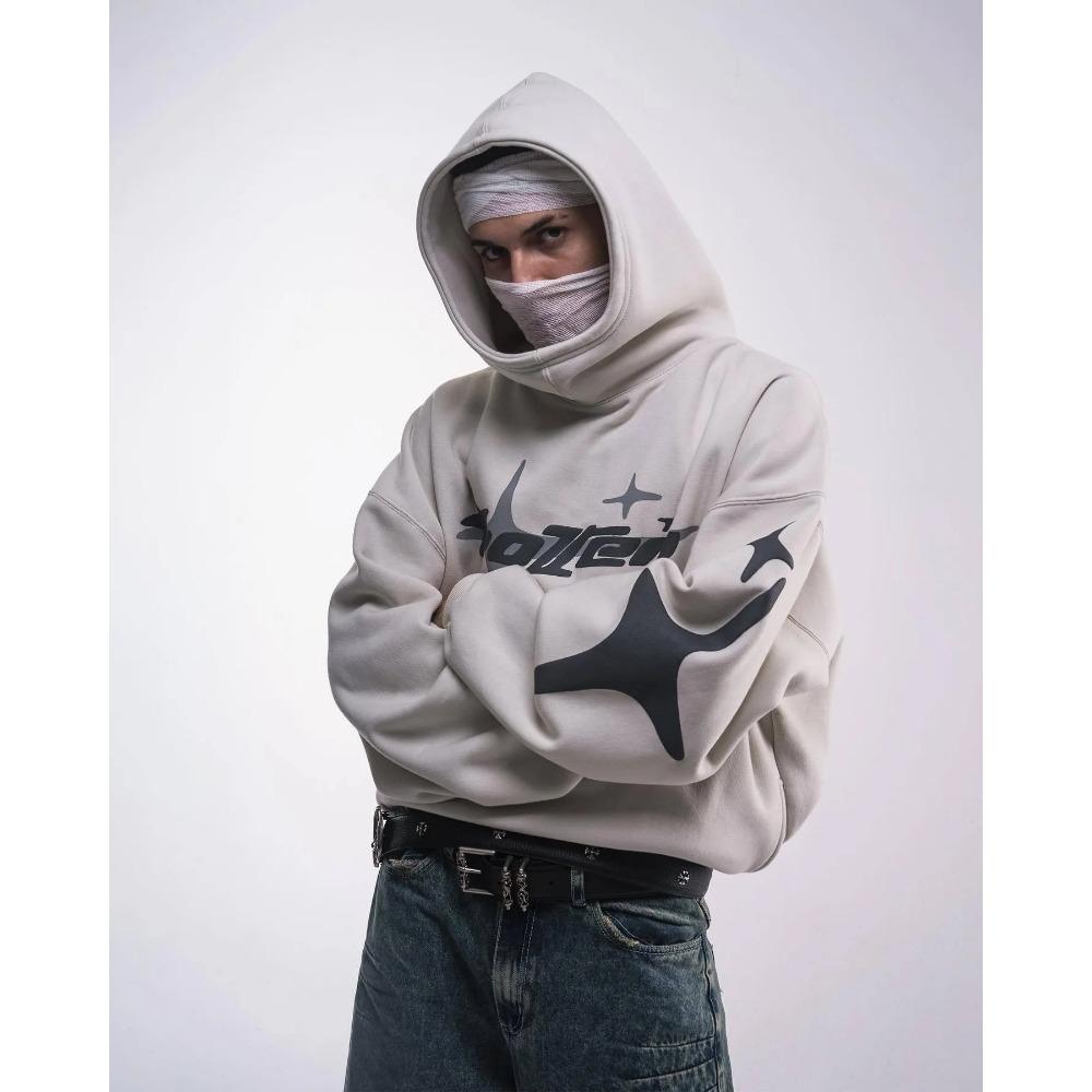 RogueWave Hip Hop Street Pár Mikina Potisk Mikina s Kapucí Volná Ležérní Mikina Tide Pánské Dámské Oblečení