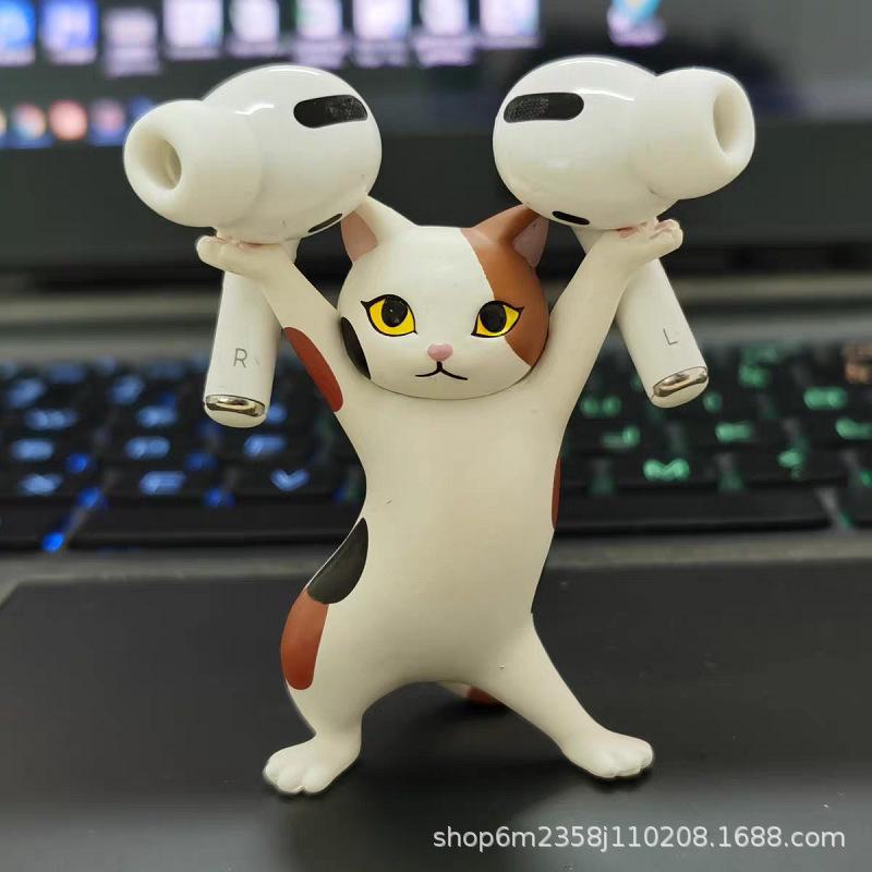 Charming Cat Pen Holder: TikTok's Cute Japanese Dancing Cat with Raised Paws, Functional and Adorable, Colorful Toy.
