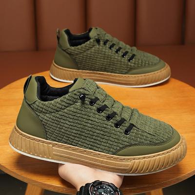 Chaussures Vulcanisées Homme Luxe Léger Homme Baskets Chunky 2024 Mode Marque de Créateur Chaussure Couleur Unie Mâle Vert Chaussures de Planche Décontractées