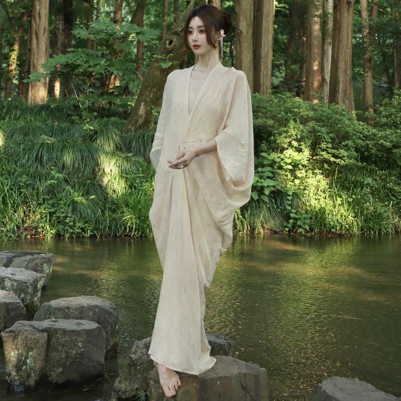 Letní volný střih Hanfu šaty pro ženy inspirované zenem