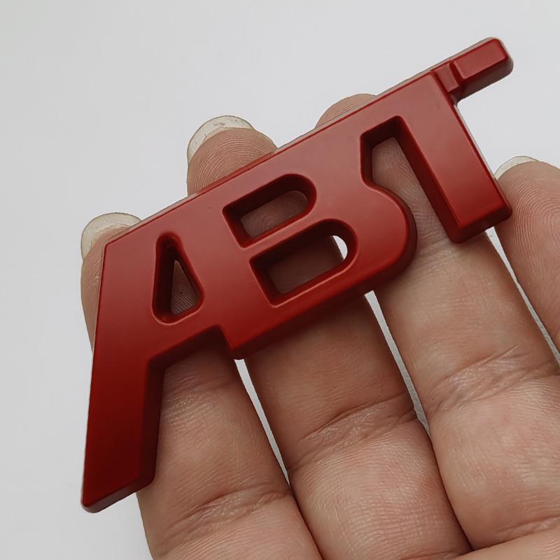 

3D Metal Car Fender Trunk Body Tailgate Emblem Badge ABT Logo Decal Sticker Small Red