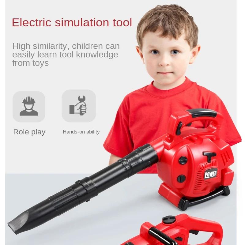 Children Electric Toolbox Pretend Play Toys Baby Simulation Tools Repair Lawn Mower Saw Hair Dryer Toy Maintenance Tool for Kid