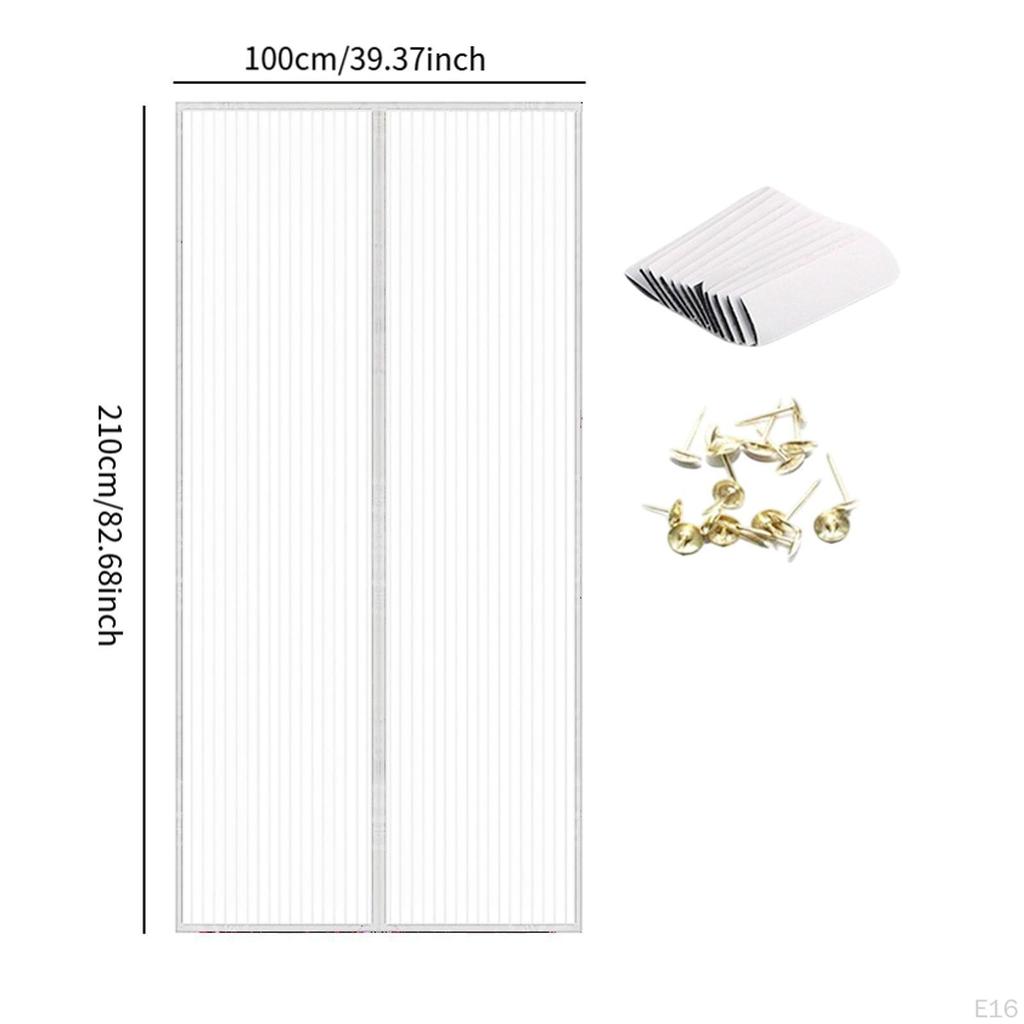 Magnetic Door Curtain Heavy Duty Entry Screen for Hotel Balcony Bedroom 80x210cm Black