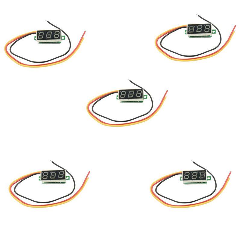 

A60Z5X Mini Digital Voltmeter DC 0-100V LED Panel Voltage Meter 3-Digital With 3 Wires Redmay червоний