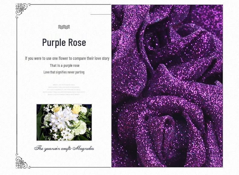 PE Gold Powder Artificial Roses for DIY Bouquets - Valentine's Day, Weddings, Flower Shops