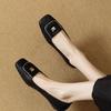 Giant soft retro leather single shoes women's spring and autumn versatile square head low-heeled flats