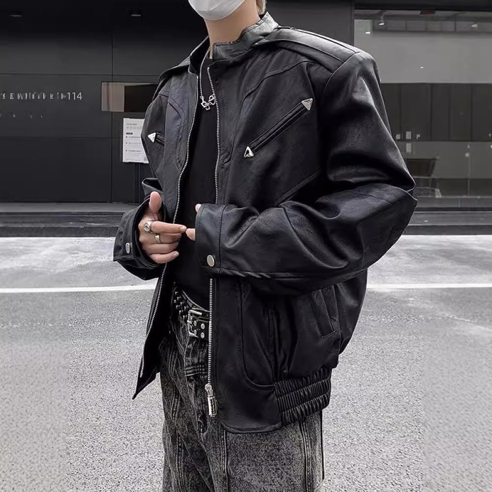 Pu Leather Jacket Men's Autumn New Handsome Pilot Uniform Jacket