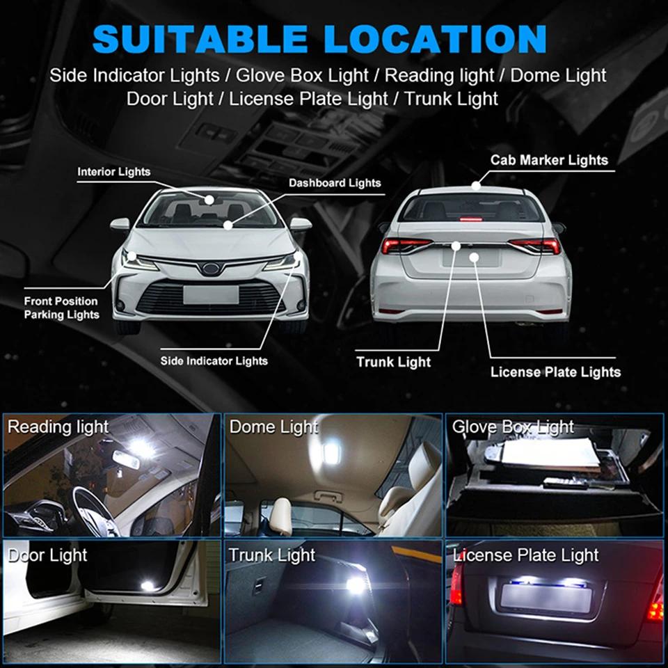 T10 W5W LED 194 Super Bright Car Lights Auto Reading Doom Door Interior Parking DRL Lamp White 12V Drop Shipping Supported