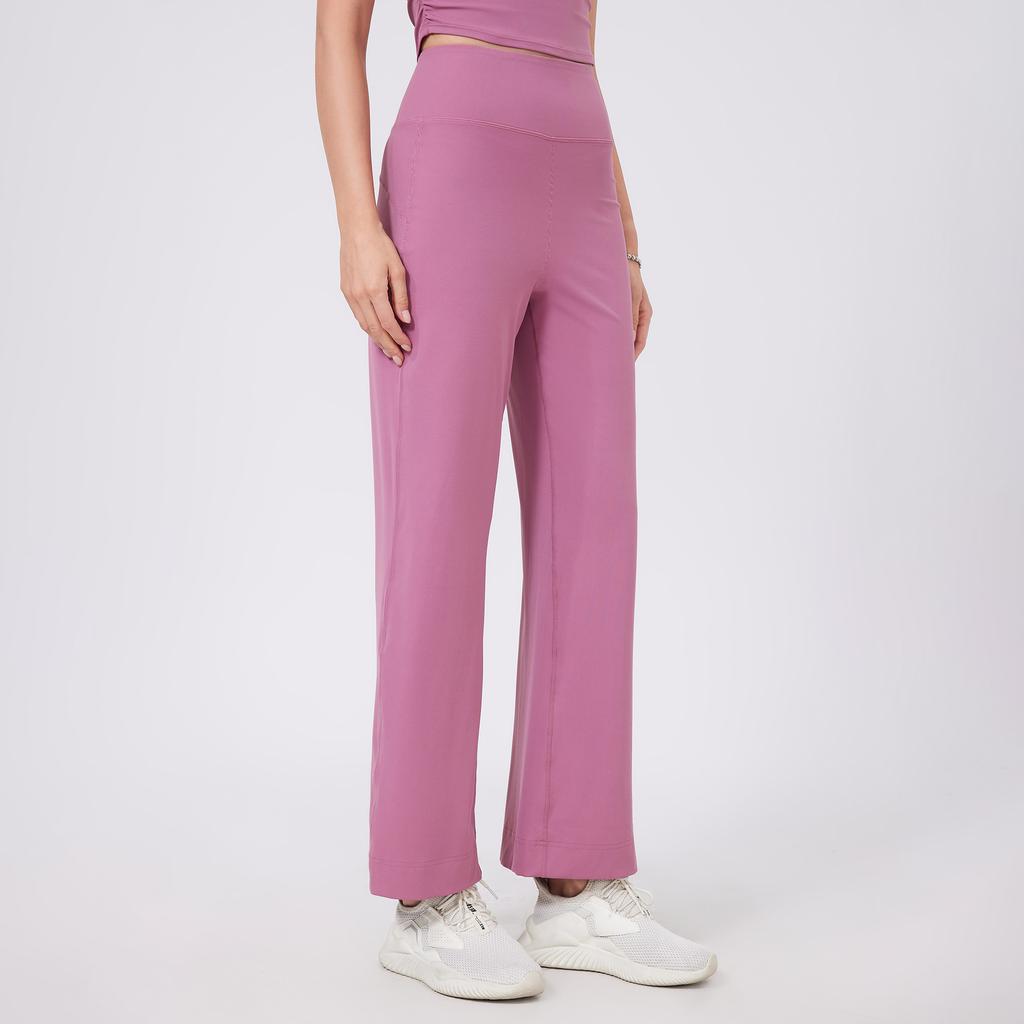 Jogginghose mit hohem Bund, bauchfrei, lockere, gerade geschnittene Sporthose für Damen, schnelltrocknende, dünne Lauf- und Fitnesshose mit Taschen, Yogahose