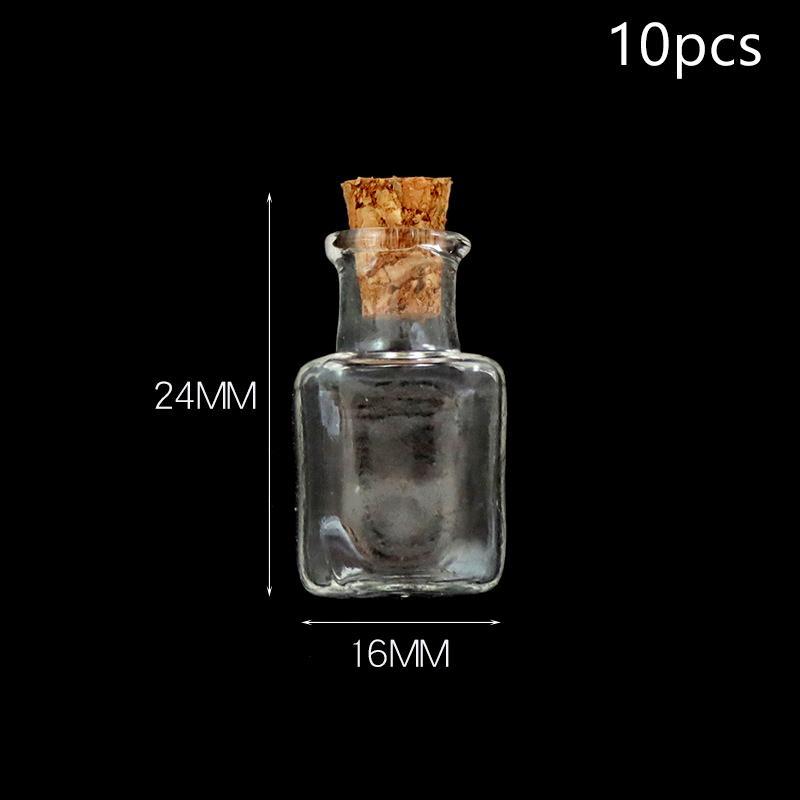 10Pcs Small Glass Bottles With Cork Stoppers Diy Decoration Mini Glass Vials Cork Message Glass Vial Wishing Bottles