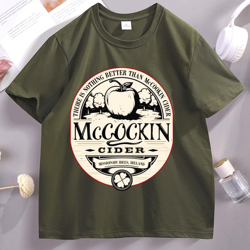 Mccockin Cider Unisexs Funny Graphic T Shirts Adult Hilarious Drinking T Shirt Unisex Unisex Short Sleeve Pritned Tee Shirts Clothes