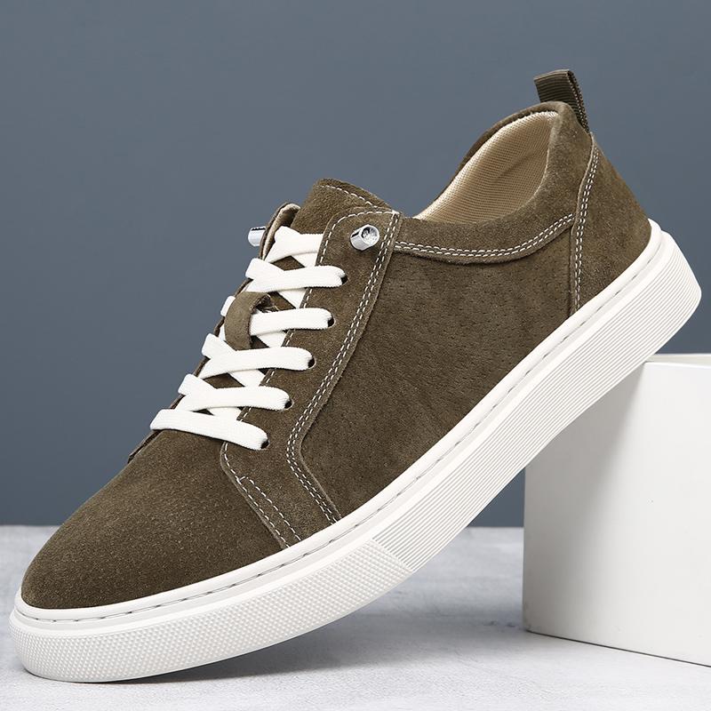 Spring Summer Mens Casual Shoes Fashion Suede Leather Sneakers Leisure Walk Male Tenis Masculino Lace-Up Outdoor Skate Footwear