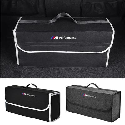 1pc Auto Soft Felt Organizer Bag Folded Car Trunk Storage Box For BMW M E46 E90 E60 F30 F10 E39 E36 F20 G30 G20 E87 E92 E91 E30