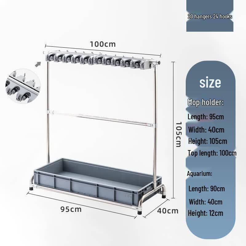 MDNG Adhesive Wall-Mounted Mop and Broom Holder