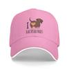 Personalized I Love Dachshunds Baseball Cap for Unisex WoUnisex Adjustable Adult Badger Wiener Sausage Dog Dad Hat Outdoor Sun Hat