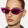 Purple Vintage Demon Bull Sunglasses Women Brand Designer Cat Eye Sunglasses Female Beach Travel Outdoor Punk Sunshine Uv400