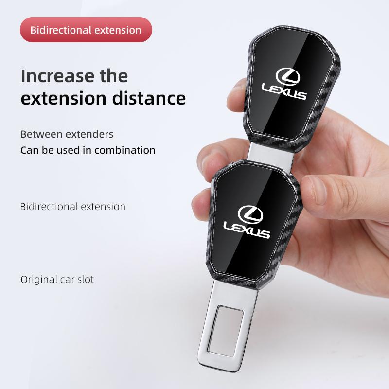 Car Carbon Fiber Safety Belt Buckle Extension Accessories For  Lexus F SPORT GX460 Ct200h IS250 ES 220D IS200 Fsport GS GX IS LS
