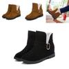 Stylish Womens Warm Low Heel Snow Martin Flap Boots For Mid Calf Comfort