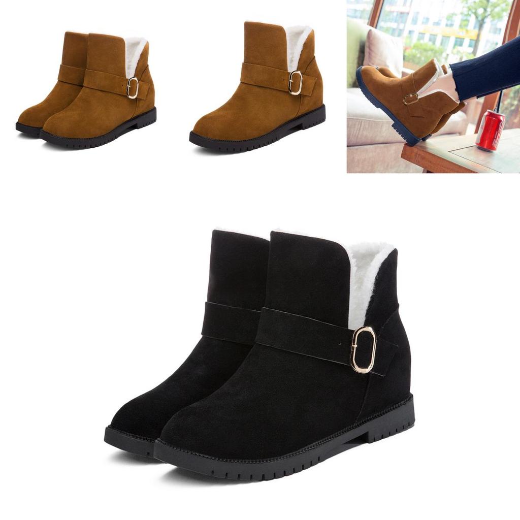 Stylish Womens Warm Low Heel Snow Martin Flap Boots For Mid Calf Comfort