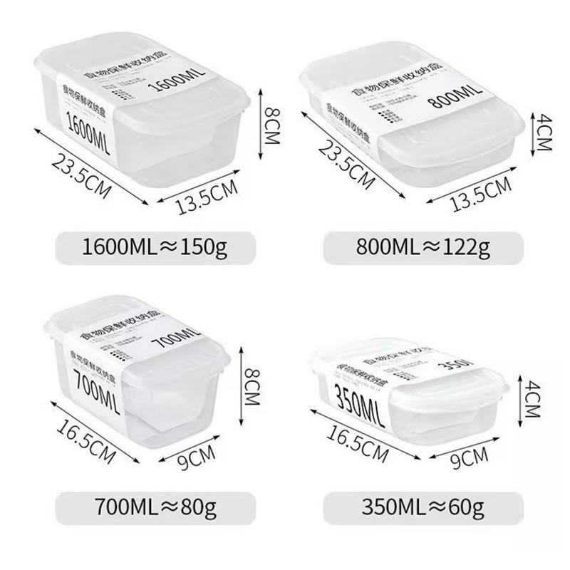 2PCS Food Vegetable Storage Container Meat Fruit Packaging Box Kitchen Sealed Storage Box Lunch Boxes Vegetable Preparation Box