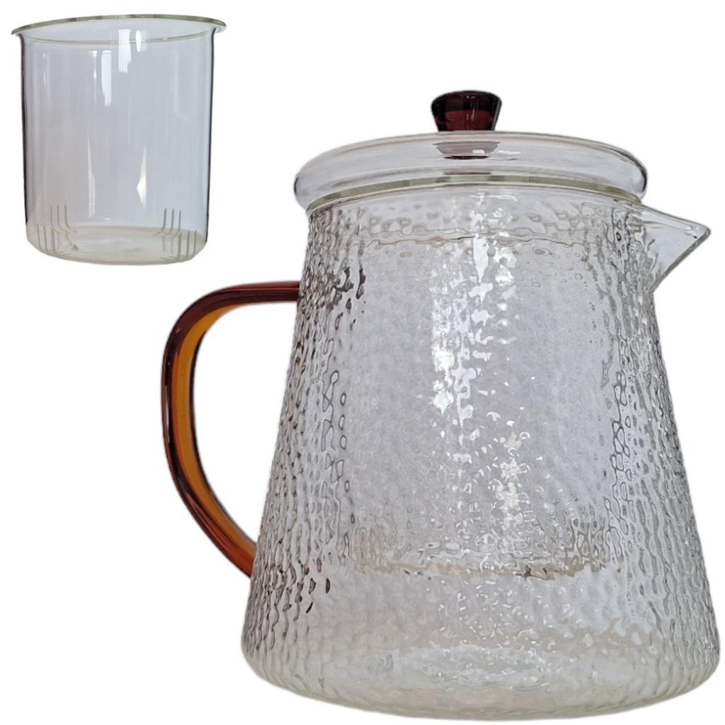 GLASS JUG TEA INFuser with Filter 1L JUG FOR WATER COFFEE HOT