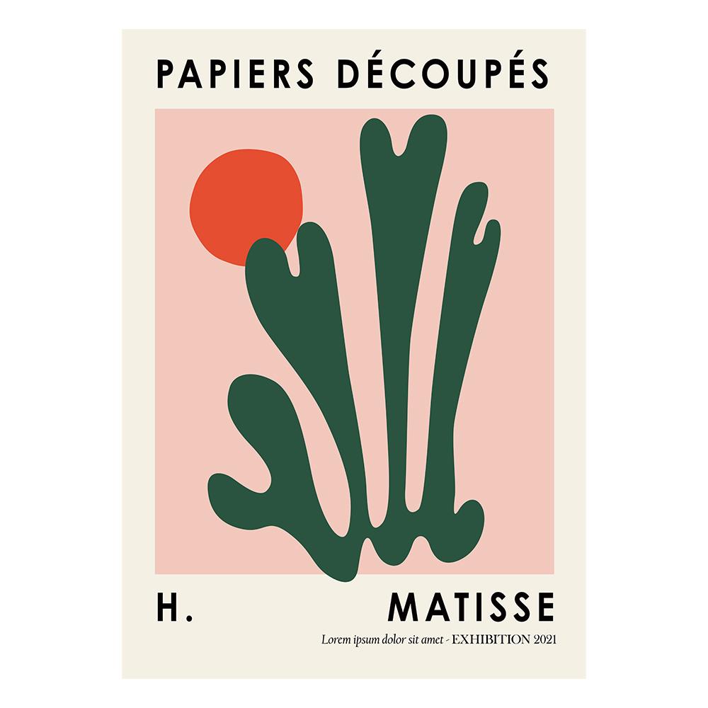 Bohemian Abstract Matisse Beige White Line Wall Art Poster Minimalist Canvas Paintings Print Picture for Living Room Interior Home